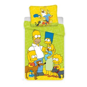 Jerry Fabrics Dětské bavlněné povlečení Simpsons Green 02, 140 x 200 cm, 70 x 90 cm