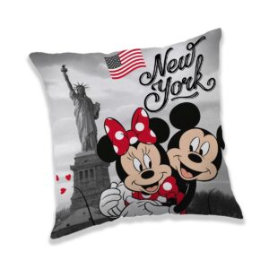 Jerry Fabrics Polštářek Mickey a Minnie in New York, 40 x 40 cm