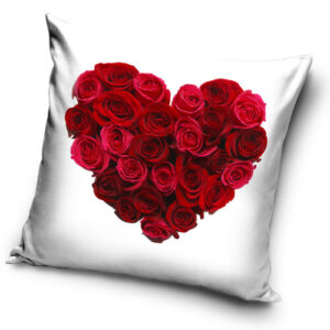Tiptrade Polštářek Srdce z růží bílá, 40 x 40 cm