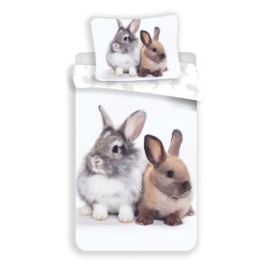 Jerry Fabrics Bavlněné povlečení Bunny Friends, 140 x 200 cm, 70 x 90 cm