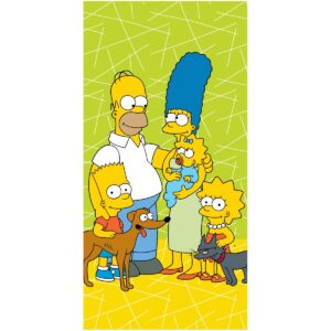 Jerry Fabrics Osuška The Simpsons family green 02, 70 x 140 cm