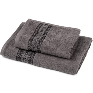 Jahu Sada Strook ručník a osuška šedá, 70 x 140 cm, 50 x 100 cm