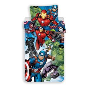 Jerry Fabrics Dětské bavlněné povlečení Avengers brands, 140 x 200 cm, 70 x 90 cm