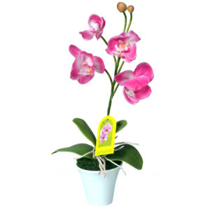 Umělá Orchidej v květináči růžová, 35 cm