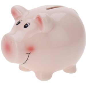 Pokladnička Happy pig růžová, 11,5 x 9,1 x 9,1 cm