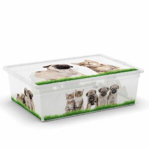 KIS Plastový úložný box C-Box Puppy & Kitten L s kolečky 27 L
