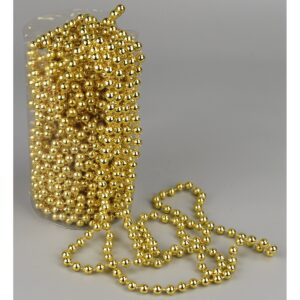 Vánoční perličková girlanda zlatá, 15 m