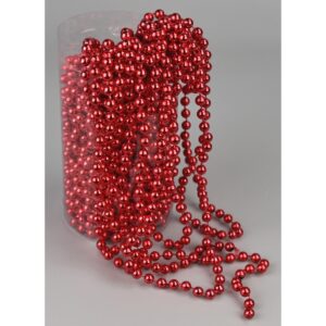 Vánoční perličková girlanda červená, 15 m