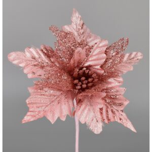 Umělá Poinsettie růžová, 25 cm