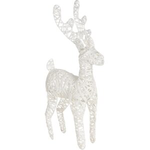 Vánoční drátěná LED dekorace Reindeer bílá, 30 x 45 cm