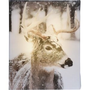 LED Obraz na plátně Animal and snow Reindeer, 20 x 25 cm