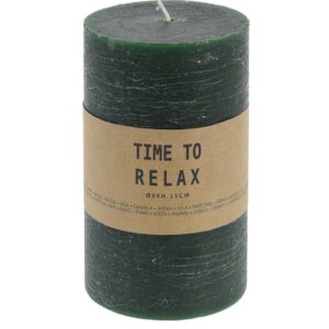 Dekorativní svíčka Time to relax zelená, 15 cm