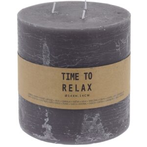 Dekorativní svíčka Time to relax šedá, 14 cm