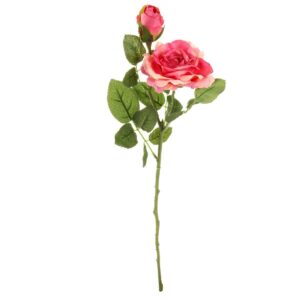 Umělá květina Růže růžová, 46 cm