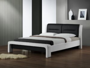 Halmar Čalouněná postel Cassandra 160x200 dvoulůžko - bílo-černá