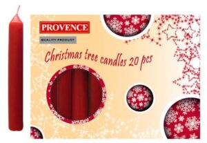 Provence 560106 svíčka vánoční červená, 10 x 1,3 cm, set 20 ks