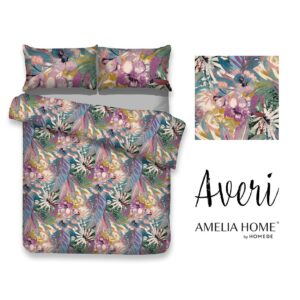 AmeliaHome Bavlněné povlečení Averi Hawaii barevné, velikost 200x220+80x80*2