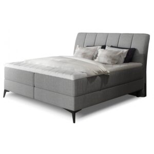 Hector Čalouněná kontinentální postel Aderito boxspring 160x200 cm světle šedá