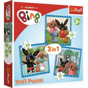 Trefl Puzzle Bing Zábava s přáteli 3v1 20, 36, 50 dílků