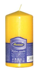 Provence Svíčka parafín válec žlutá, 6, 3 x 12, 5 cm