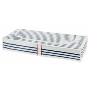 Compactor Nízký textilní úložný box na oblečení pod postel MARINE, 100 x 45 x 15 cm, modro-bílá