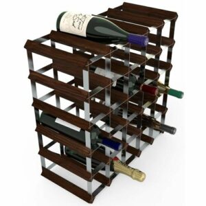 Stojan na víno RTA na 30 lahví, tmavá borovice - pozinkovaná ocel / rozložený