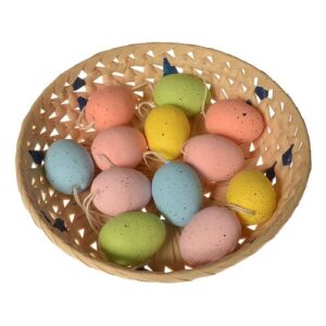 Sada velikonočních vajíček v síťce 12 ks, barevná, 5 cm