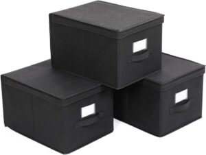 Rongomic 3 úložné boxy s víkem Trox černé