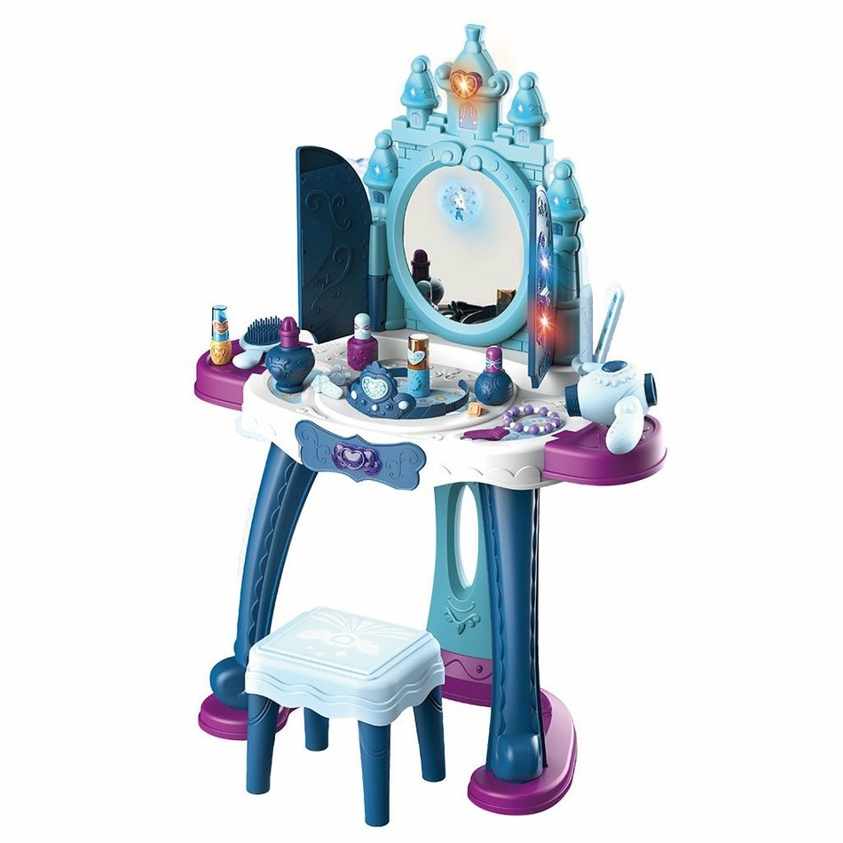 Baby Mix Dětský toaletní stolek s židličkou Ledový svět modrá