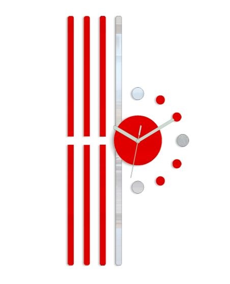 ModernClock 3D nalepovací hodiny Line červené