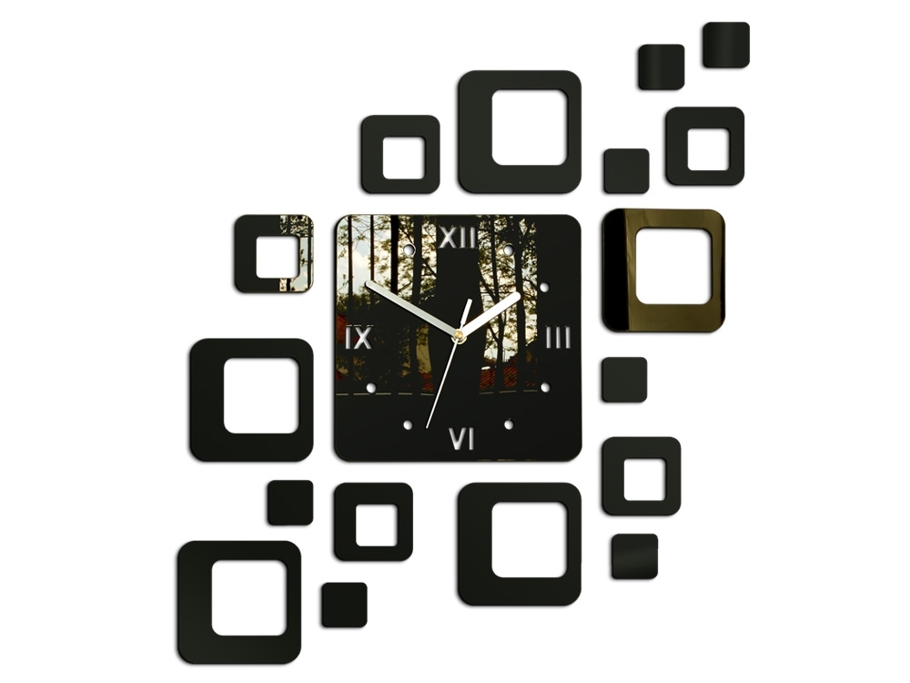 ModernClock 3D nalepovací hodiny Roman Quadrat wenge