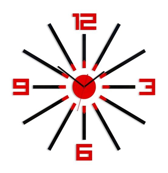 ModernClock 3D nalepovací hodiny Sheen černo-červené
