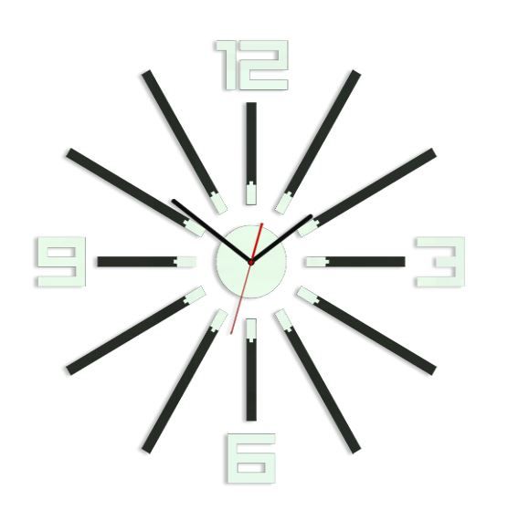 ModernClock 3D nalepovací hodiny Sheen wenge-bílé