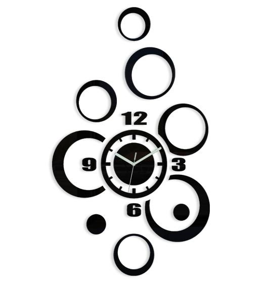 ModernClock 3D nalepovací hodiny Alladyn černé